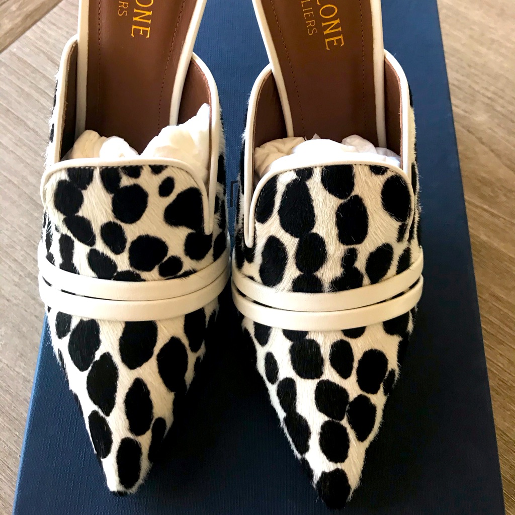 Malone Souliers Hayley Animal Print Calf Hair Mule
